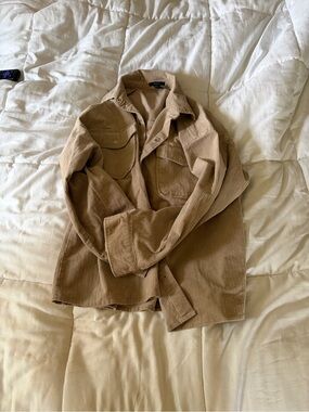 Corduroy Shacket in Tan